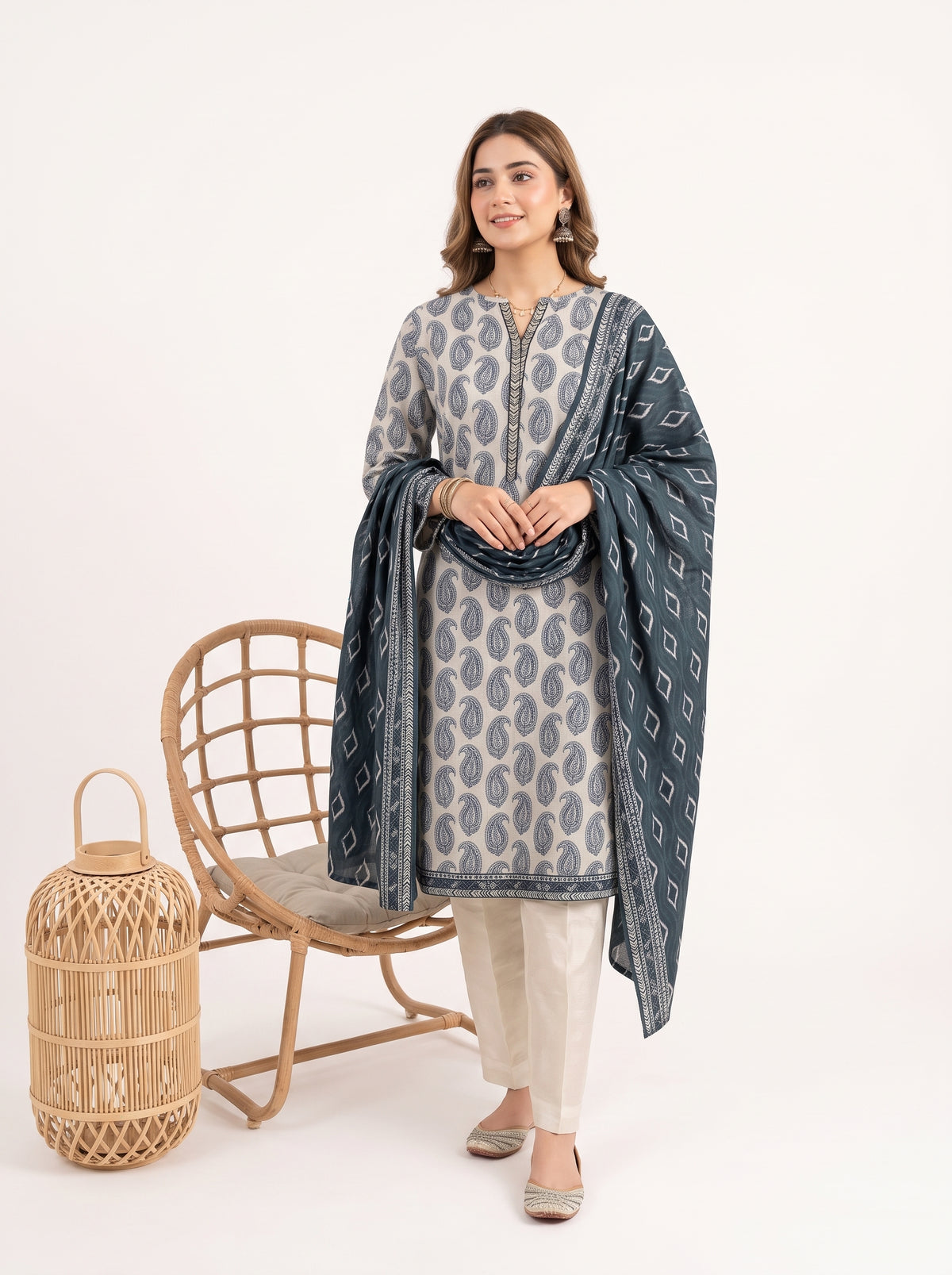 SILSILA 3pcs Un-Stitched Printed Khaddar [D-6281]