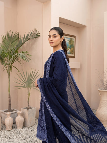 MEENA 3pcs Un-Stitched  Embroidered Dhanak [D-6302]