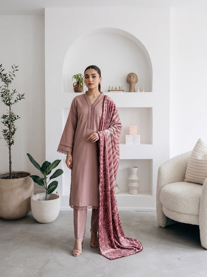 AERIS 3pcs Un-Stitched Jacquard  Dhanak [D-6745]