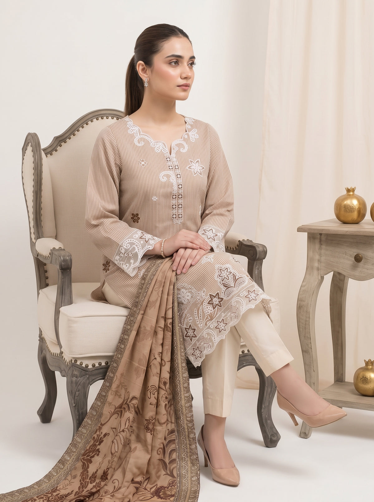 SOULAY 3pcs Un-Stitched Emb Viscose [D-6159]