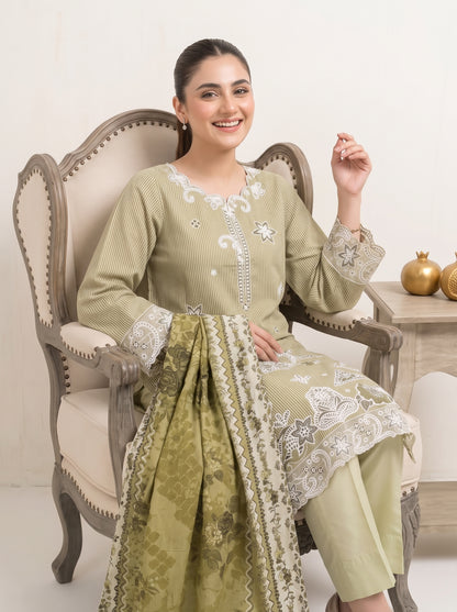 SOULAY 3pcs Un-Stitched Emb Viscose [D-6160]