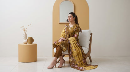 ZUNAIRA 3pcs Un-Stitched Printed Staple [D-6654]
