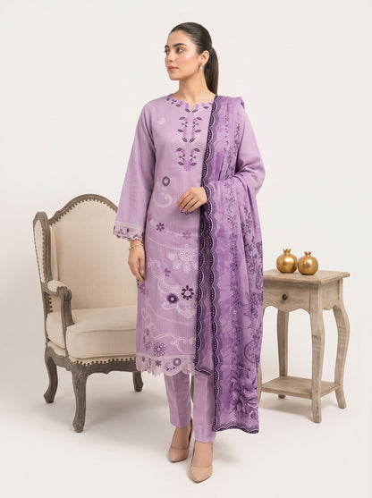 SOULAY 3pcs Un-Stitched Emb Viscose [D-6155]