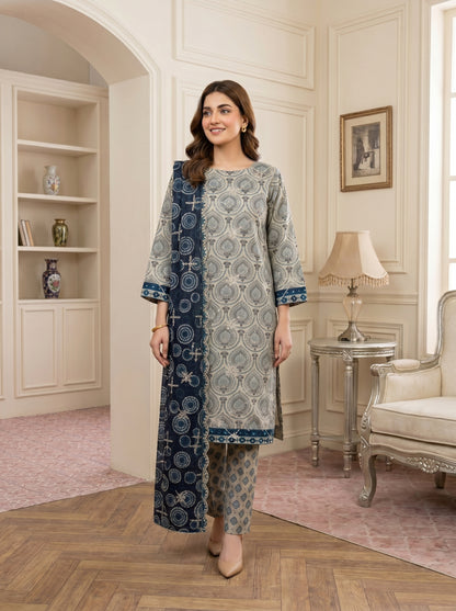 MARIUM 3pcs Un-Stitched Emb Printed Lawn [D-4140]