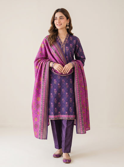 BAHAR 3pcs Stitched Printed Khaddar [D-6268]