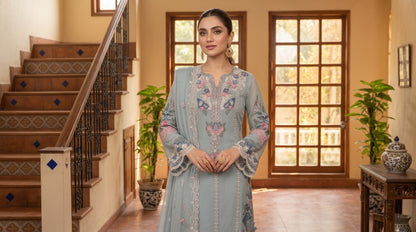 ZAFIELLE 3pcs Semi-Stitched Emb Chiffon [D-5102]