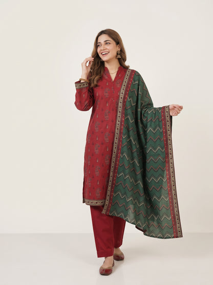 BAHAR 3pcs Stitched Printed Khaddar [D-6283]