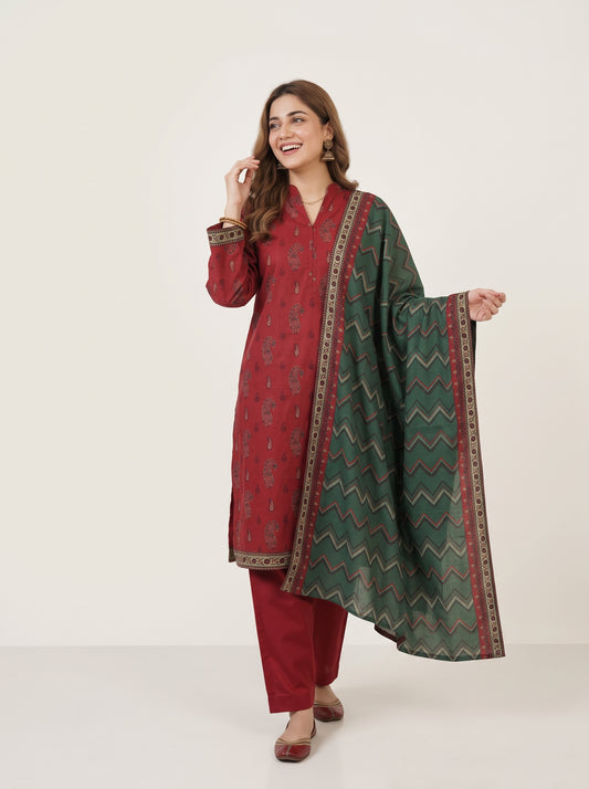BAHAR 3pcs Stitched Printed Khaddar [D-6283]