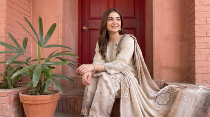NAZIK 3pcs Stitched Emb Khaddi [D-1799]