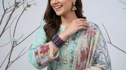 ZARAFAT 3pcs Semi-Stitched Emb Lawn [D-4913]
