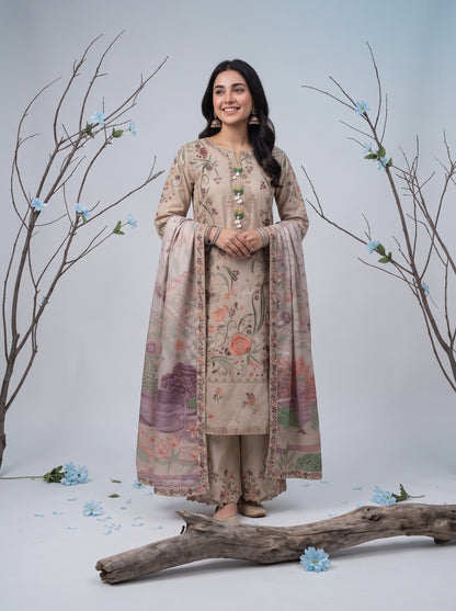 ZARAFAT 3pcs Semi-Stitched Emb Lawn [D-4817]