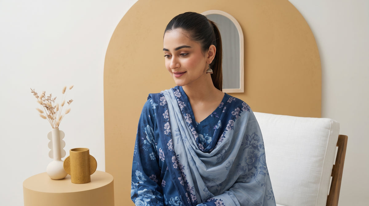 ZUNAIRA 3pcs Un-Stitched Printed Staple [D-6652]