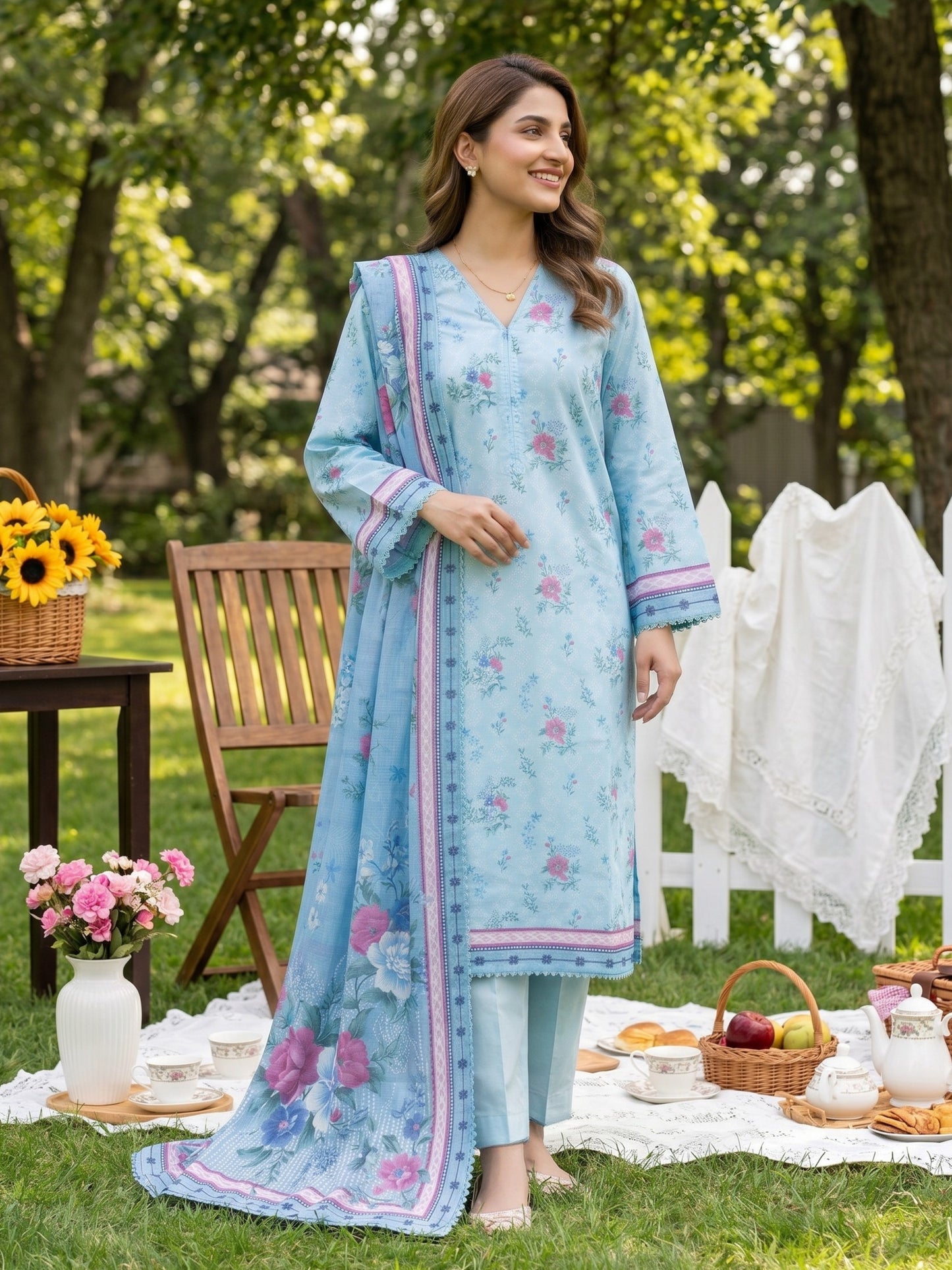 Mirage Stitched Digital Printed Lawn [D-4172]