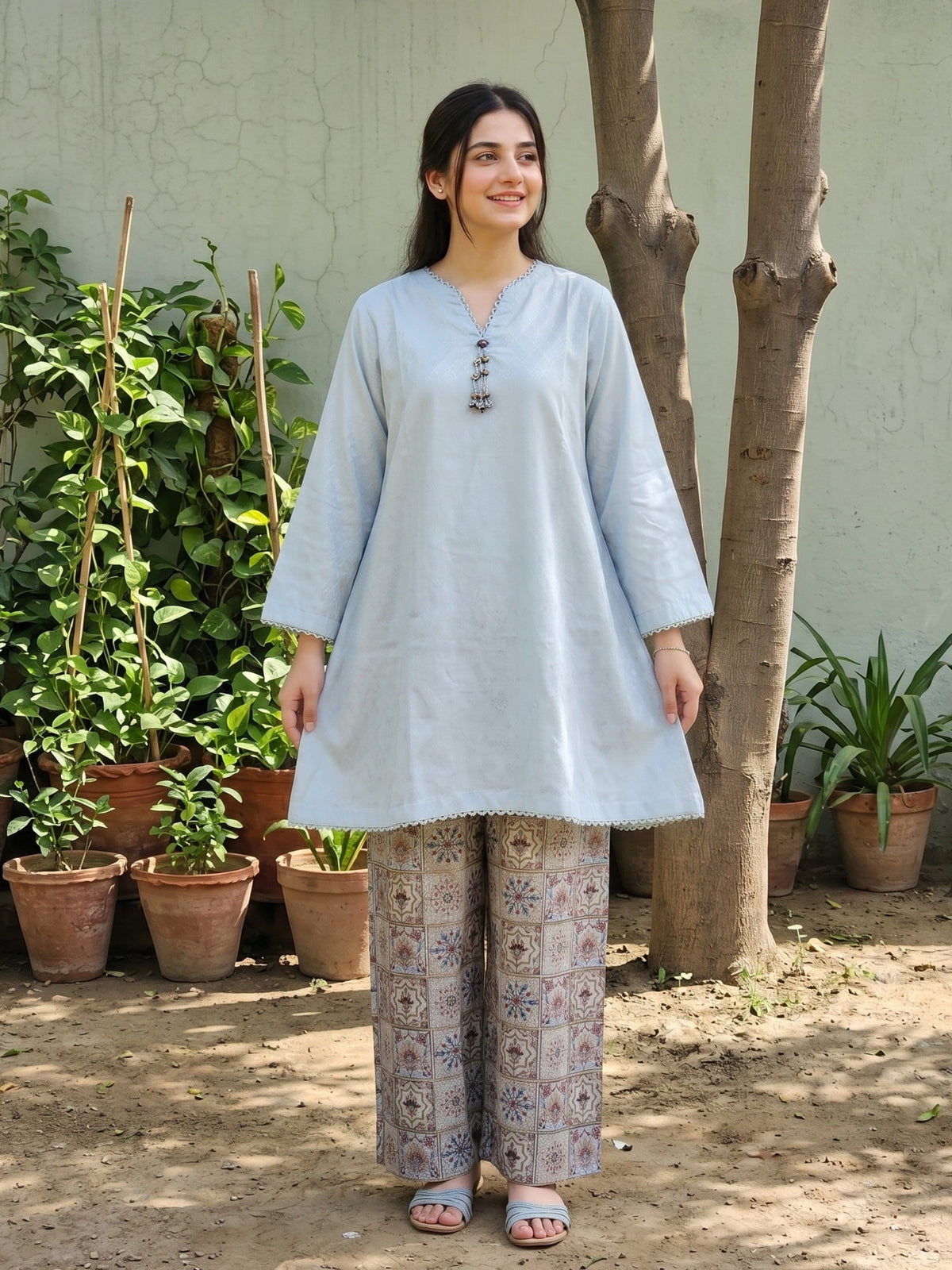AFSANE 2pcs Stitched Emb Cotton [D-4486]