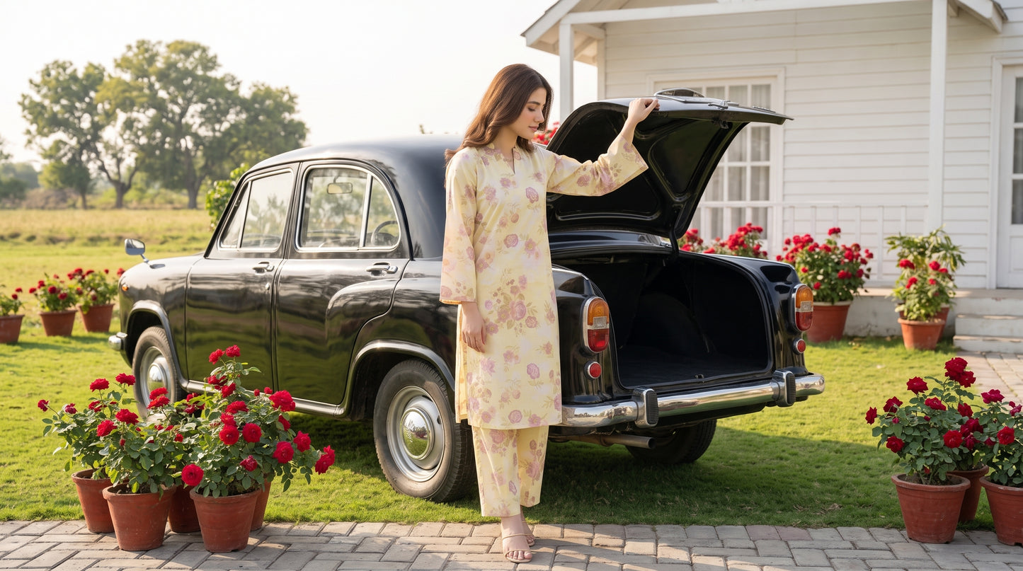 AURYN V-2 2pcs Stitched Printed Lawn [D-3210]