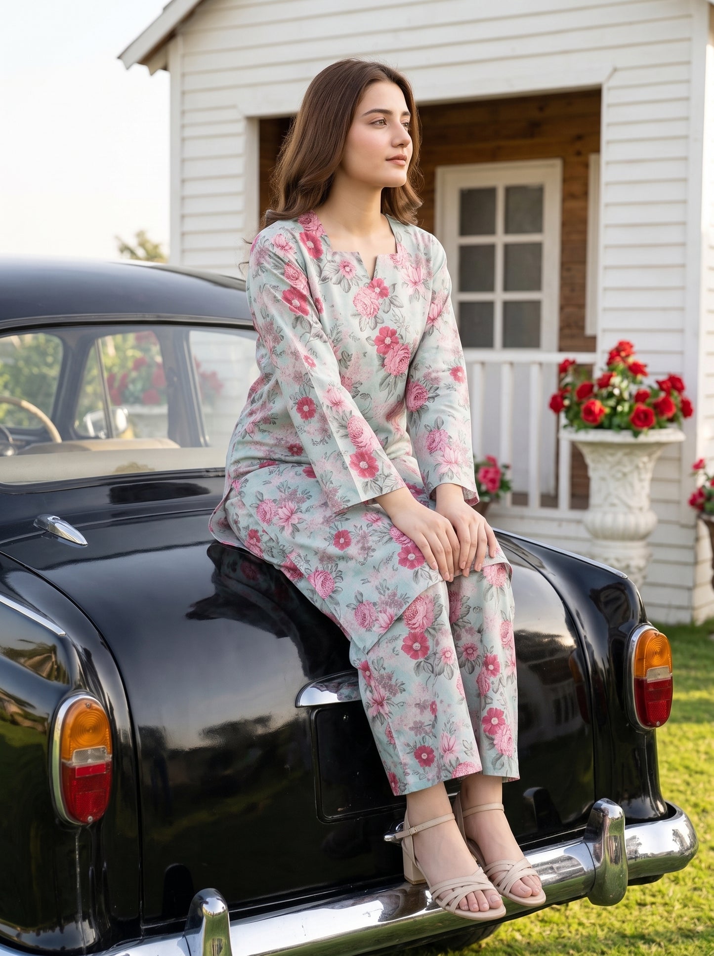 AURYN V-2 2pcs Stitched Printed Lawn [D-3213]
