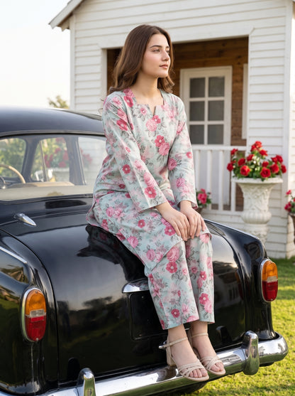 AURYN V-2 2pcs Stitched Printed Lawn [D-3213]