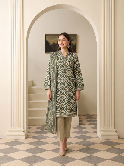 MAHRUKH 3pcs Stitched Printed Khaddar [D-6151]