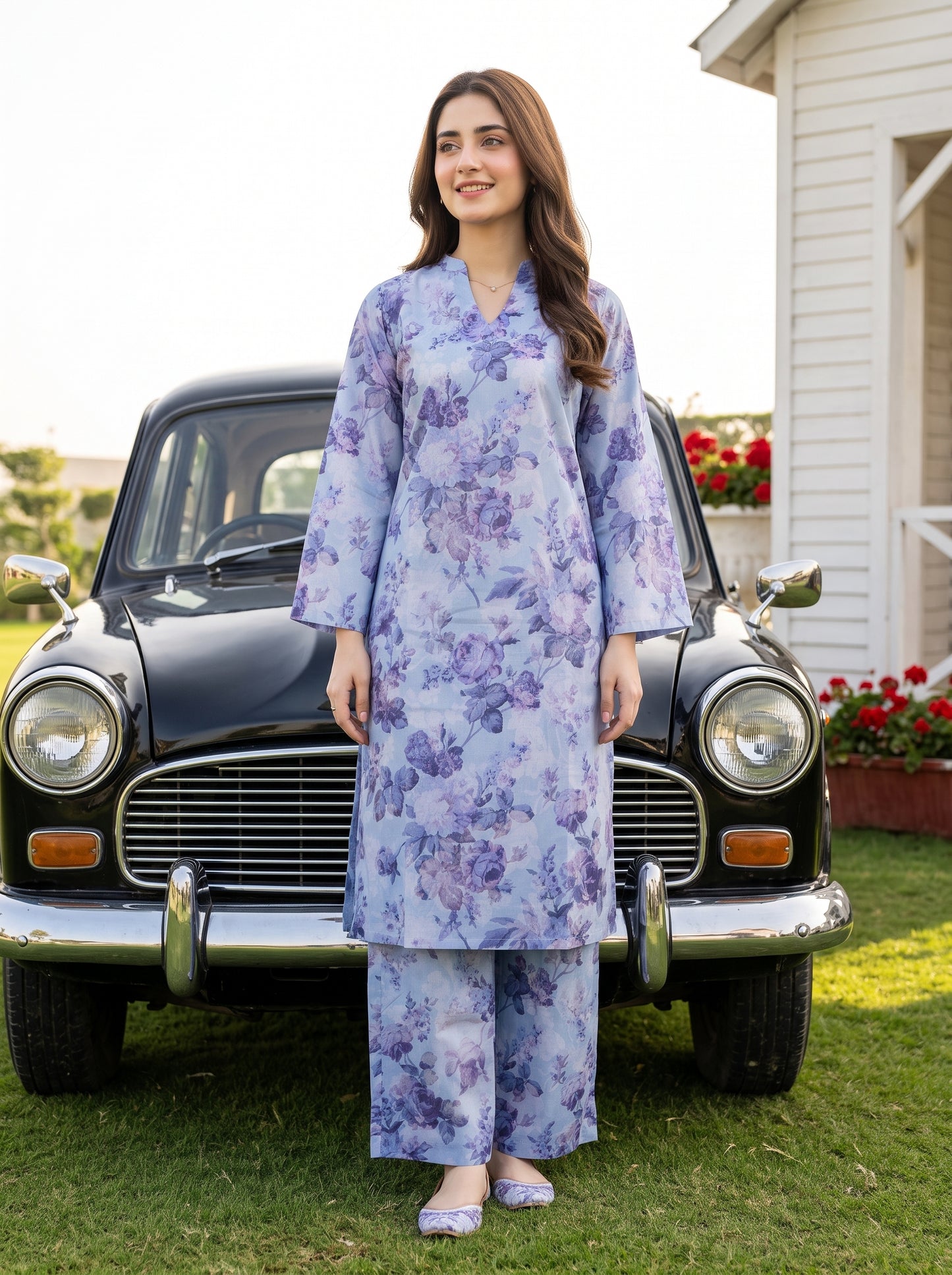 AURYN V-3 2pcs Stitched Printed Lawn [D-3217]