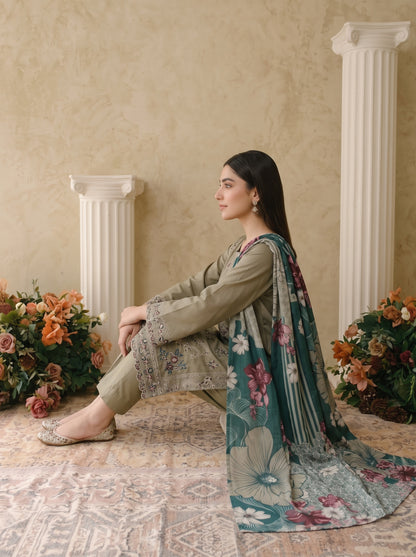 INARA 3pcs Un-Stitched Emb Viscose [D-6212]