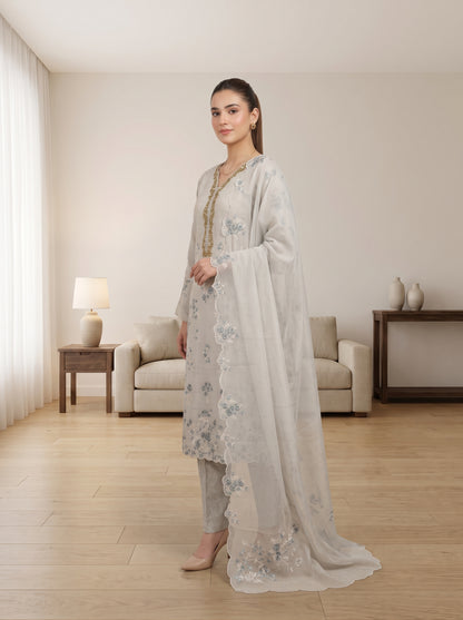 ARIBA 3pcs Stitched Fancy Emb Khaddi [D-5844]