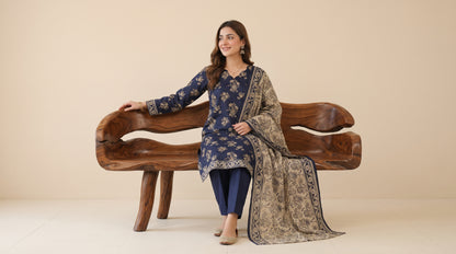 KIRAN 3pcs Stitched Printed Khaddar [D-6147]