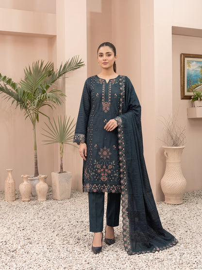 MEENA 3pcs Un-Stitched  Embroidered Dhanak [D-6304]