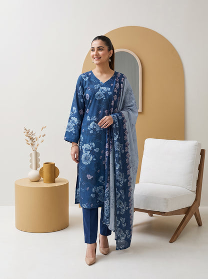 ZUNAIRA 3pcs Un-Stitched Printed Staple [D-6652]