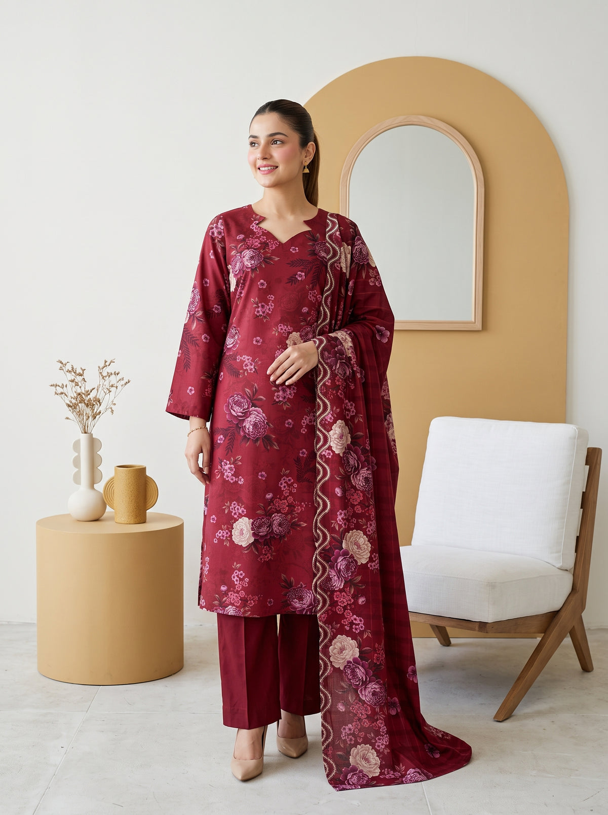 ZUNAIRA 3pcs Un-Stitched Printed Staple [D-6657]