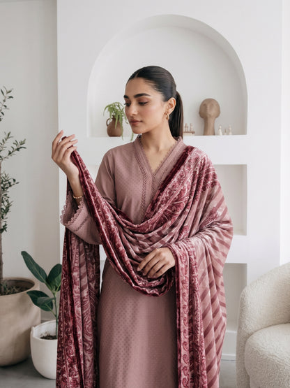 AERIS 3pcs Un-Stitched Jacquard  Dhanak [D-6745]