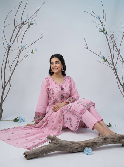 ZARAFAT 3pcs Semi-Stitched Emb Lawn [D-4818]