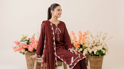 ZERANE 3pcs Un-Stitched Emb Viscose [D-5952]