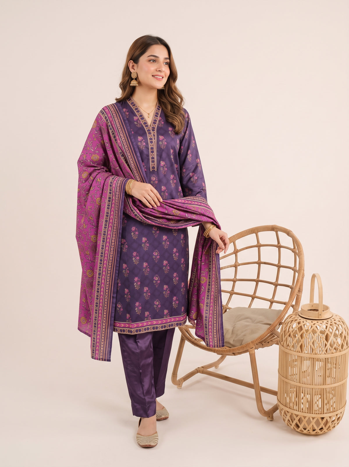 SILSILA 3pcs Un-Stitched Printed Khaddar [D-6275]