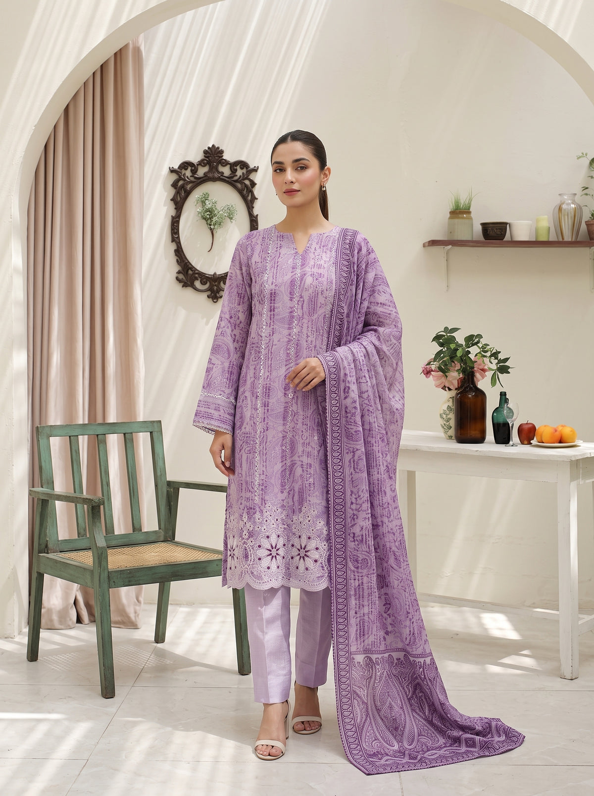 SAHAR 3pcs Un-Stitched Emb Viscose [D-6608]