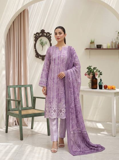 SAHAR 3pcs Un-Stitched Emb Viscose [D-6608]