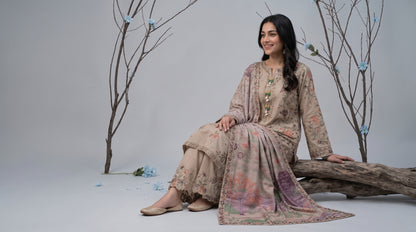 ZARAFAT 3pcs Semi-Stitched Emb Lawn [D-4817]