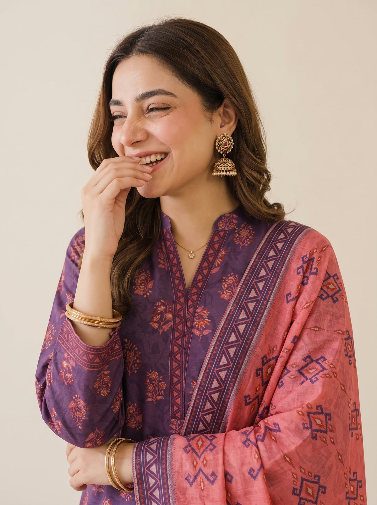 KIRAN 3pcs Stitched Printed Khaddar [D-6287]