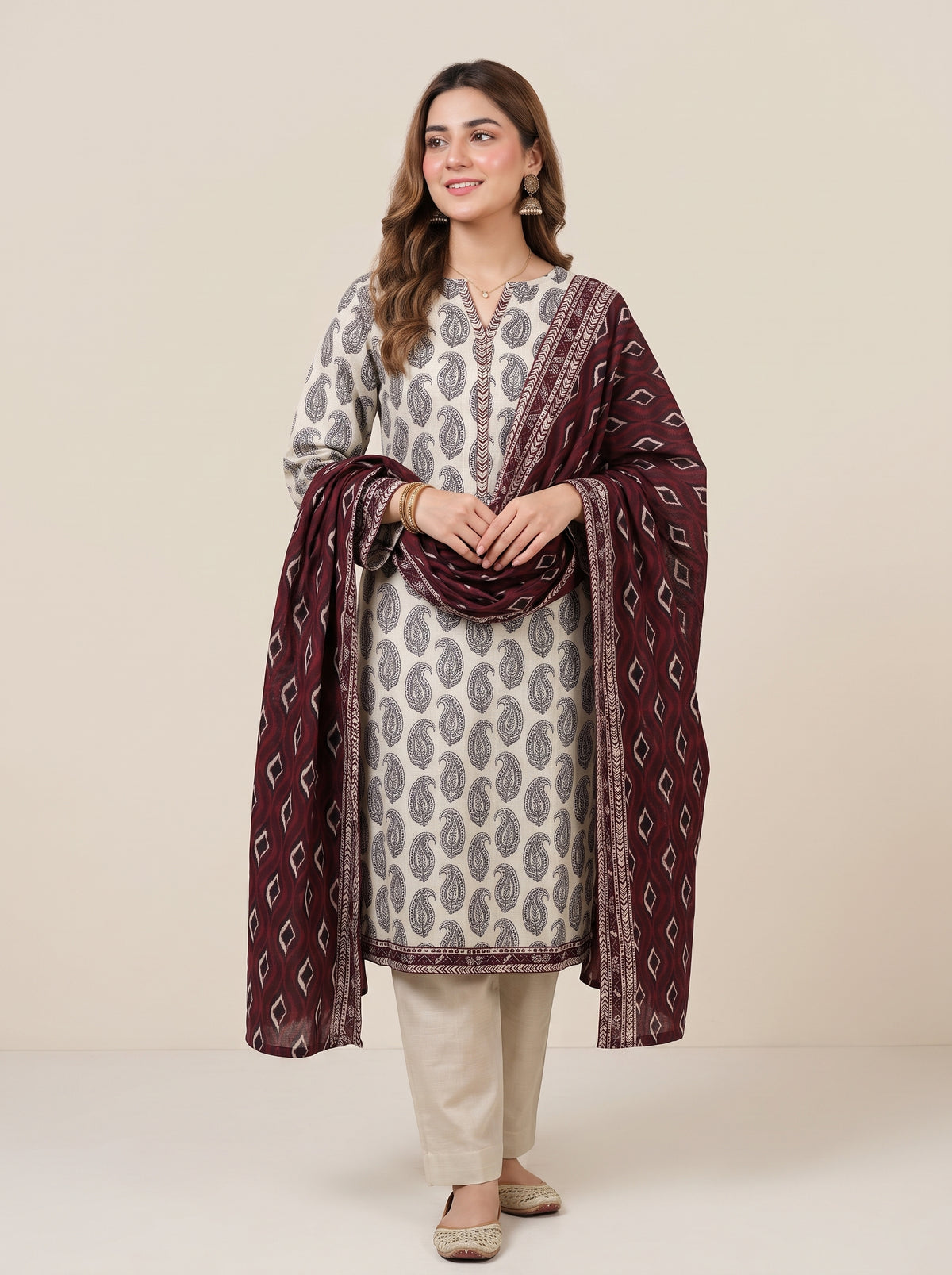 KIRAN 3pcs Stitched Printed Khaddar [D-6288]
