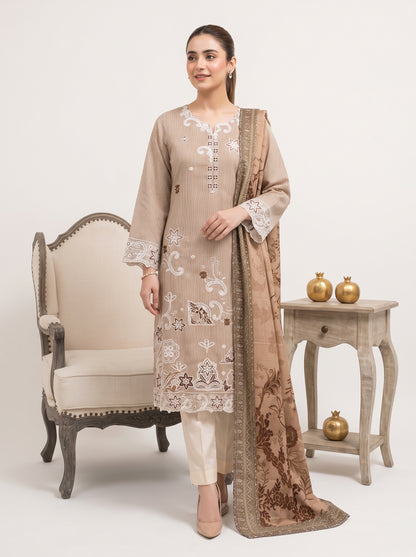 SOULAY 3pcs Un-Stitched Emb Viscose [D-6159]
