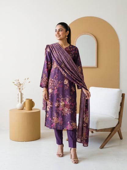 ZUNAIRA 3pcs Un-Stitched Printed Staple [D-6658]