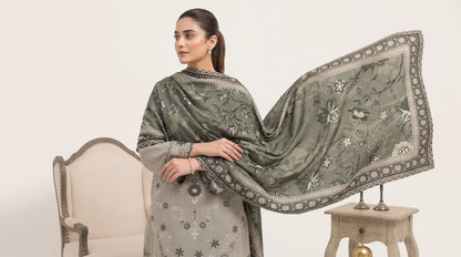 SOULAY 3pcs Un-Stitched Emb Viscose [D-6161]