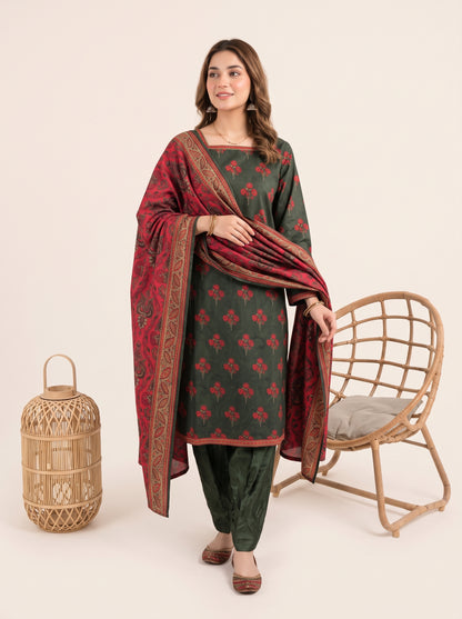 SILSILA 3pcs Un-Stitched Printed Khaddar [D-6269]