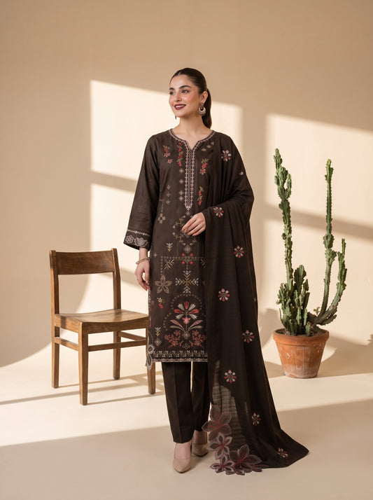 MARJAAN 3pcs Un-Stitched Emb Dhanak [D-5880]