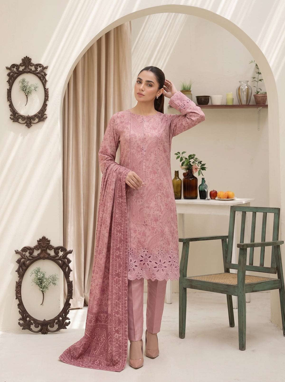 SAHAR 3pcs Un-Stitched Emb Viscose [D-6606]