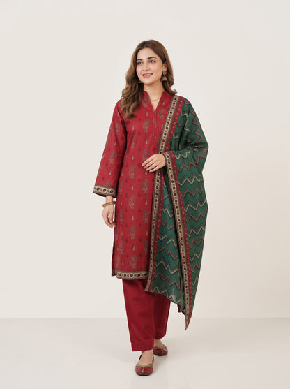 BAHAR 3pcs Stitched Printed Khaddar [D-6283]