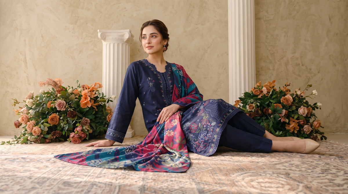 INARA 3pcs Un-Stitched Emb Viscose [D-6211]