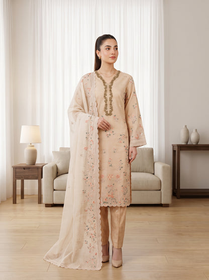 ARIBA 3pcs Stitched Fancy Emb Khaddi [D-5847]