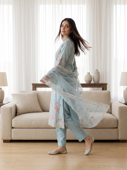 ARIBA 3pcs Stitched Fancy Emb Khaddi [D-5843]