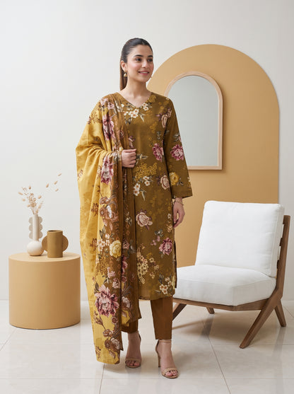 ZUNAIRA 3pcs Un-Stitched Printed Staple [D-6654]