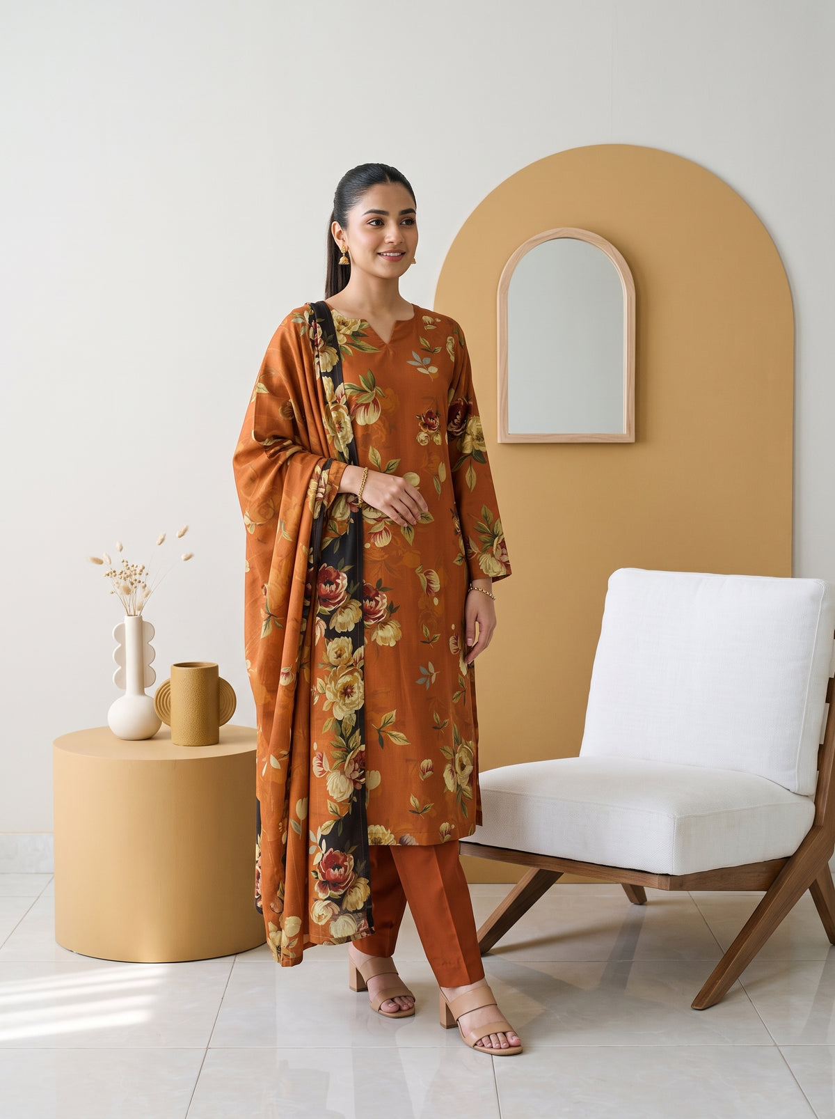 ZUNAIRA 3pcs Un-Stitched Printed Staple [D-6656]